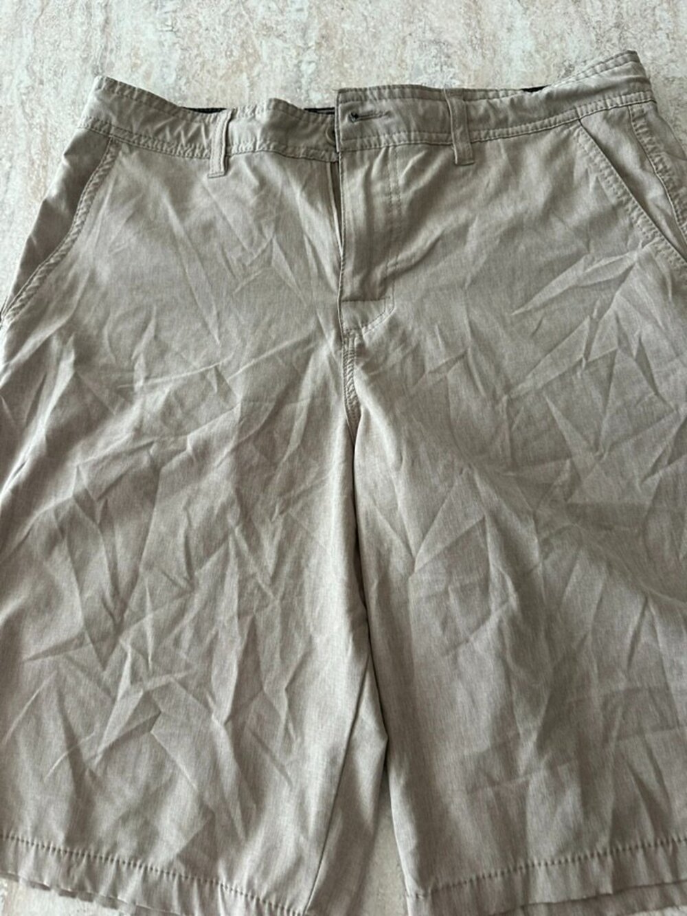 Trinity Men's Khaki Flat Front Shorts Size 32 Casual Chino Walking Golf